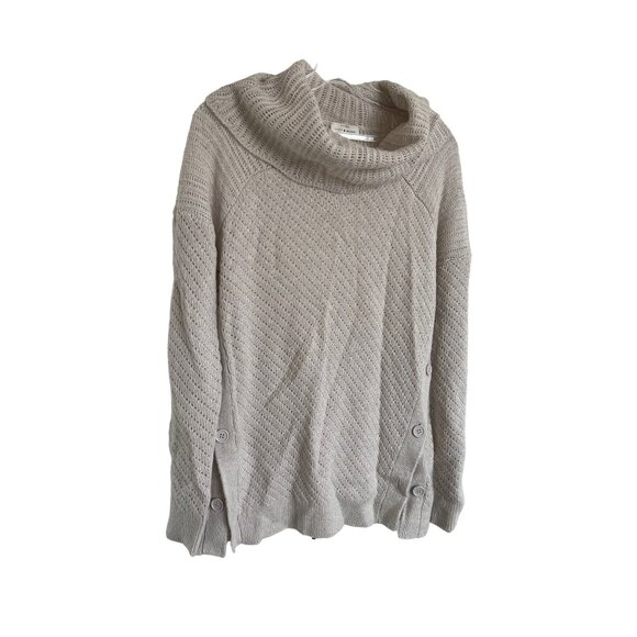 Lucky Brand Alyssa Cowl Neck Sweater With Side Buttons - Picture 5 of 8